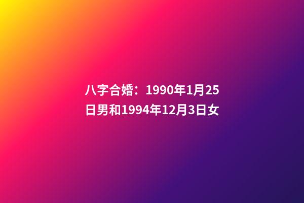 八字合婚：1990年1月25日男和1994年12月3日女