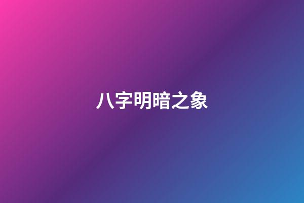 八字明暗之象