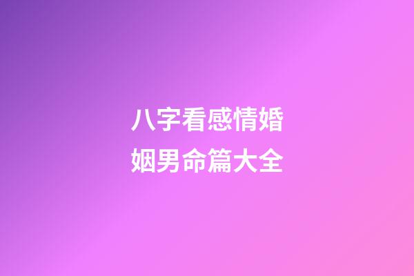 八字看感情婚姻男命篇大全
