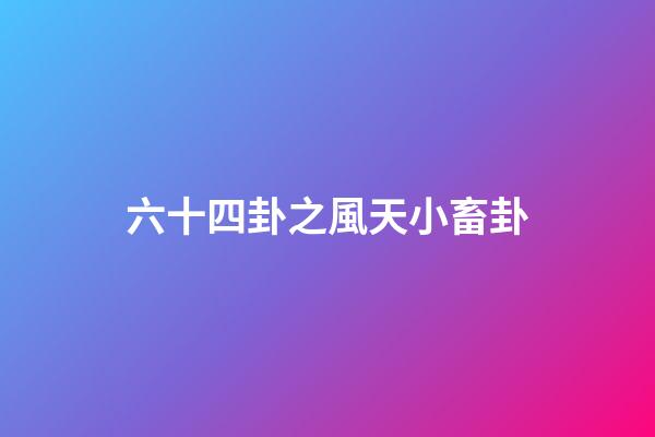 六十四卦之風天小畜卦