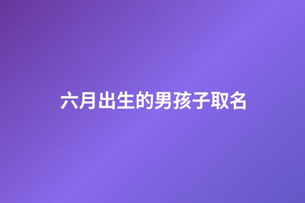 六月出生的男孩子取名(六月出生的男孩子取名字)-第1張-男孩起名-玄機派