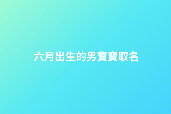 六月出生的男寶寶取名(陽歷六月出生的男孩適合的名字)