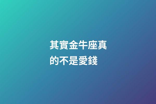 其實金牛座真的不是愛錢-第1張-星座運勢-玄機派
