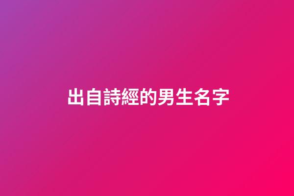 出自詩經的男生名字(取自詩經的男生名字)-第1張-男孩起名-玄機派
