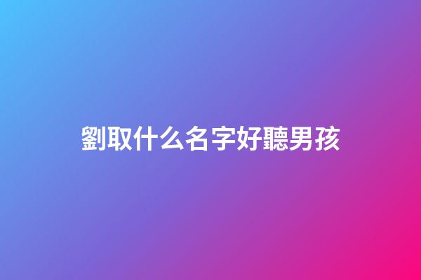劉取什么名字好聽男孩(劉取什么名字好聽男孩子)-第1張-男孩起名-玄機派