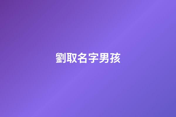 劉取名字男孩(劉取名字男孩名字)-第1張-男孩起名-玄機派