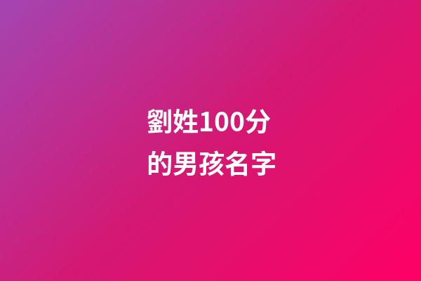 劉姓100分的男孩名字(劉姓100分男孩姓名洋氣)-第1張-男孩起名-玄機派