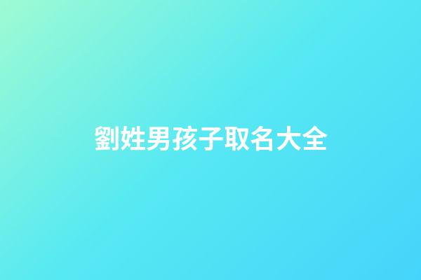 劉姓男孩子取名大全(劉姓男孩子取名大全屬兔)-第1張-男孩起名-玄機派
