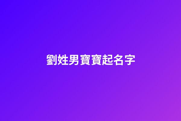 劉姓男寶寶起名字(劉姓男孩兒名字)-第1張-男孩起名-玄機派