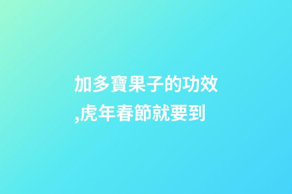加多寶果子的功效,虎年春節就要到-第1張-觀點-玄機派