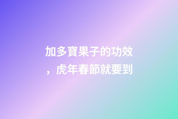 加多寶果子的功效，虎年春節就要到-第1張-觀點-玄機派