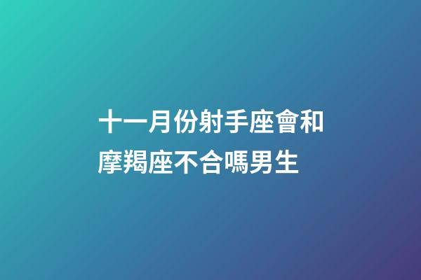 十一月份射手座會和摩羯座不合嗎男生-第1張-星座運勢-玄機派
