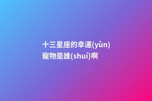 十三星座的幸運(yùn)寵物是誰(shuí)啊-第1張-星座運(yùn)勢(shì)-玄機(jī)派