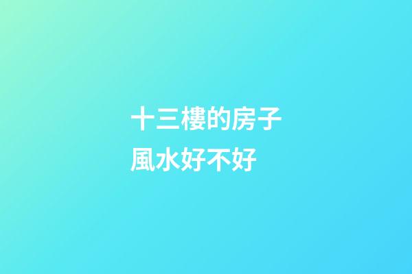 十三樓的房子風水好不好