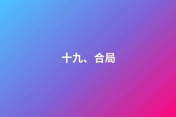 十九、合局