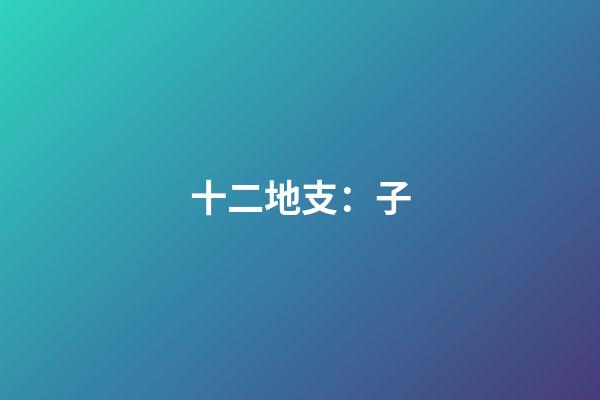 十二地支：子