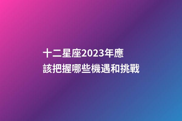 十二星座2023年應該把握哪些機遇和挑戰-第1張-星座運勢-玄機派