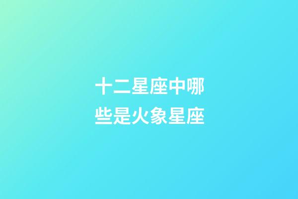 十二星座中哪些是火象星座-第1張-星座運勢-玄機派