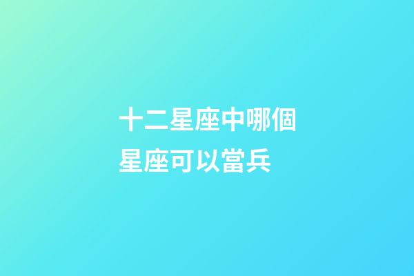 十二星座中哪個星座可以當兵-第1張-星座運勢-玄機派