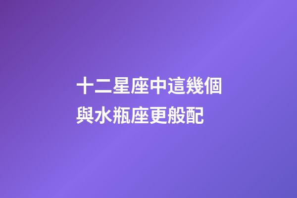 十二星座中這幾個與水瓶座更般配-第1張-星座運勢-玄機派