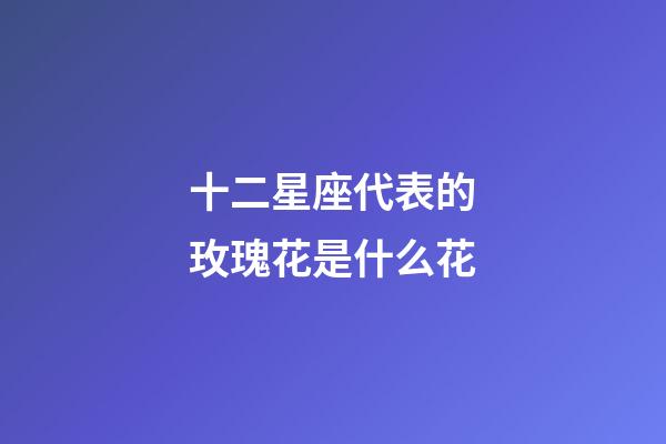 十二星座代表的玫瑰花是什么花-第1張-星座運勢-玄機派