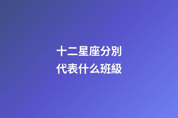 十二星座分別代表什么班級-第1張-星座運(yùn)勢-玄機(jī)派