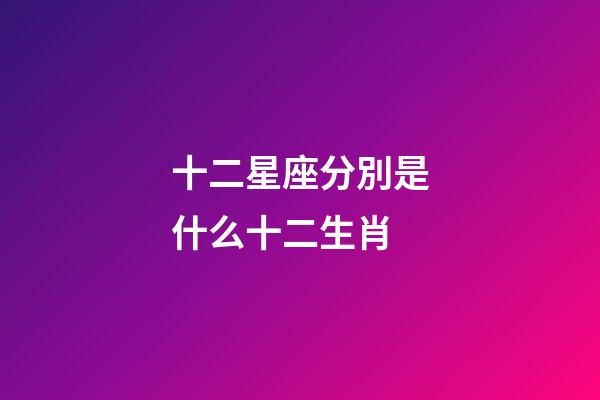 十二星座分別是什么十二生肖-第1張-星座運勢-玄機派