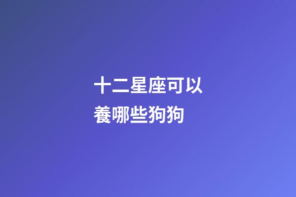 十二星座可以養哪些狗狗-第1張-星座運勢-玄機派