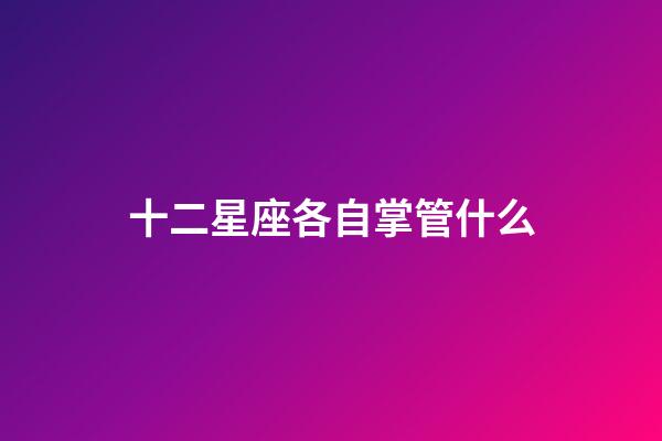 十二星座各自掌管什么-第1張-星座運勢-玄機派