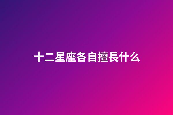 十二星座各自擅長什么-第1張-星座運勢-玄機派