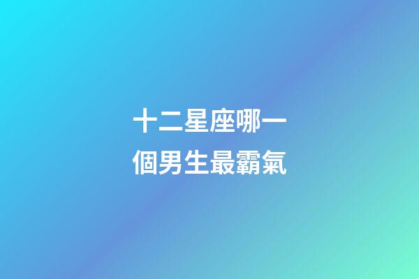 十二星座哪一個男生最霸氣-第1張-星座運勢-玄機派