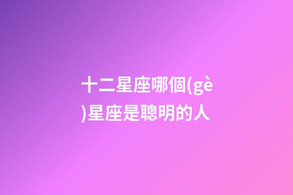十二星座哪個(gè)星座是聰明的人-第1張-星座運(yùn)勢(shì)-玄機(jī)派