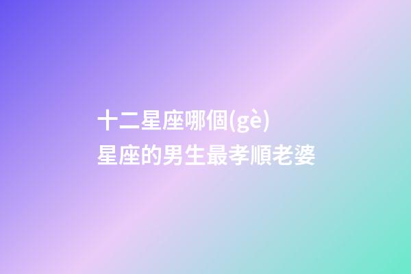 十二星座哪個(gè)星座的男生最孝順老婆-第1張-星座運(yùn)勢-玄機(jī)派