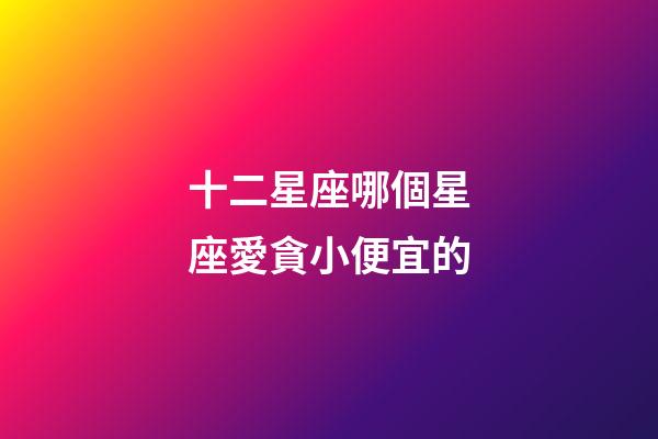 十二星座哪個星座愛貪小便宜的-第1張-星座運勢-玄機派