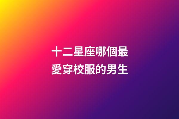 十二星座哪個最愛穿校服的男生-第1張-星座運勢-玄機派