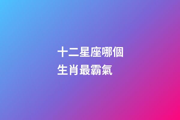 十二星座哪個生肖最霸氣-第1張-星座運勢-玄機派