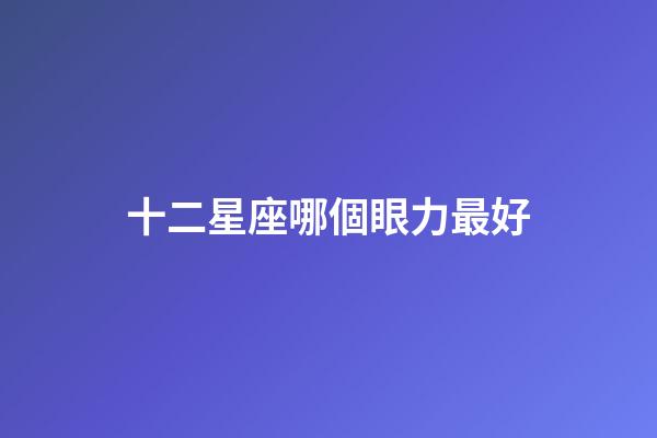 十二星座哪個眼力最好