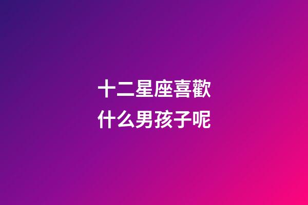 十二星座喜歡什么男孩子呢-第1張-星座運勢-玄機派