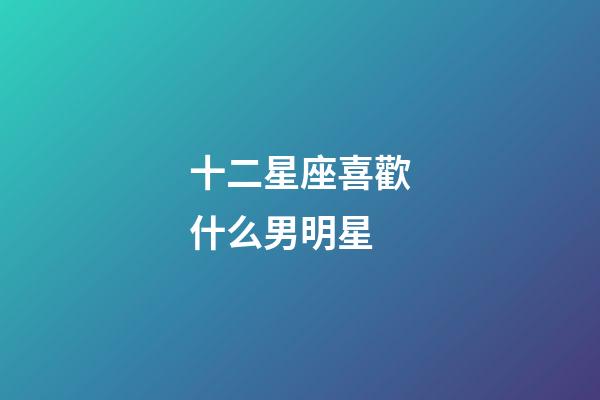 十二星座喜歡什么男明星-第1張-星座運勢-玄機派
