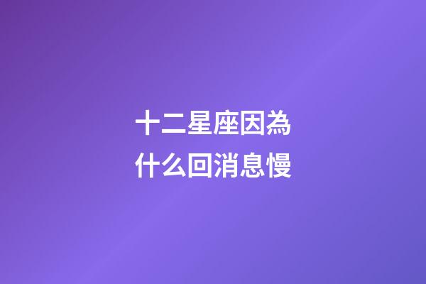 十二星座因為什么回消息慢-第1張-星座運勢-玄機派