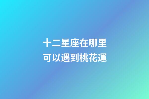 十二星座在哪里可以遇到桃花運-第1張-星座運勢-玄機派