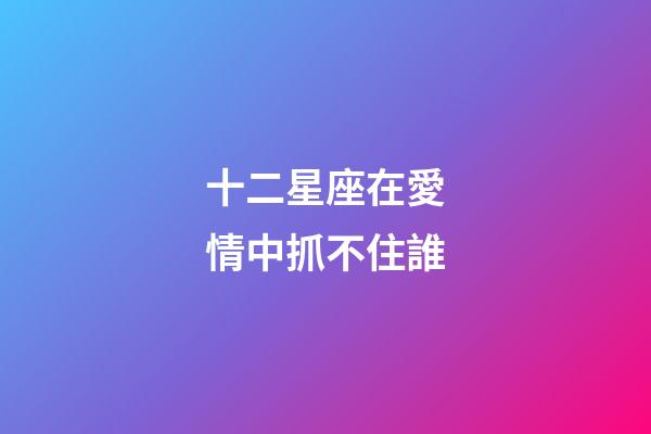 十二星座在愛情中抓不住誰-第1張-星座運勢-玄機派