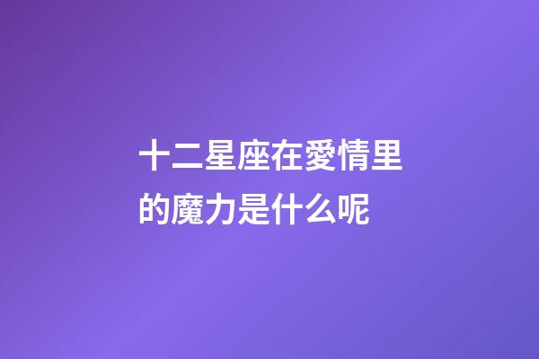 十二星座在愛情里的魔力是什么呢-第1張-星座運勢-玄機派