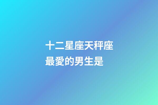 十二星座天秤座最愛的男生是