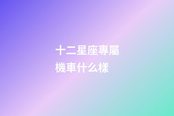 十二星座專屬機車什么樣-第1張-星座運勢-玄機派