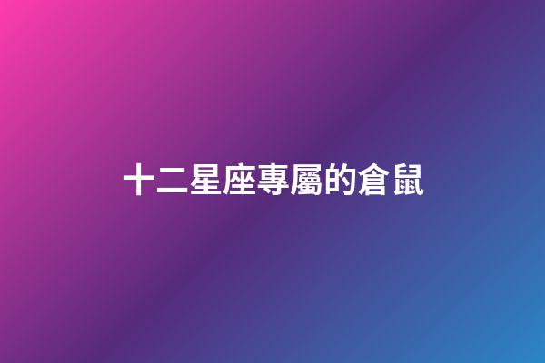 十二星座專屬的倉鼠-第1張-星座運勢-玄機(jī)派