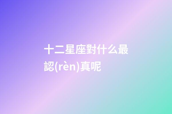 十二星座對什么最認(rèn)真呢-第1張-星座運(yùn)勢-玄機(jī)派