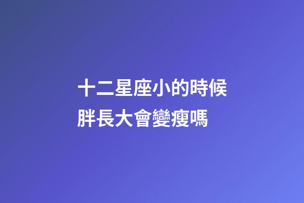 十二星座小的時候胖長大會變瘦嗎-第1張-星座運勢-玄機派