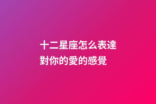 十二星座怎么表達對你的愛的感覺-第1張-星座運勢-玄機派