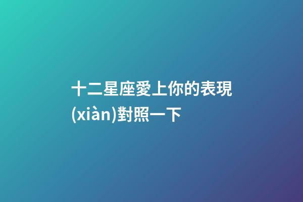 十二星座愛上你的表現(xiàn)對照一下-第1張-星座運(yùn)勢-玄機(jī)派
